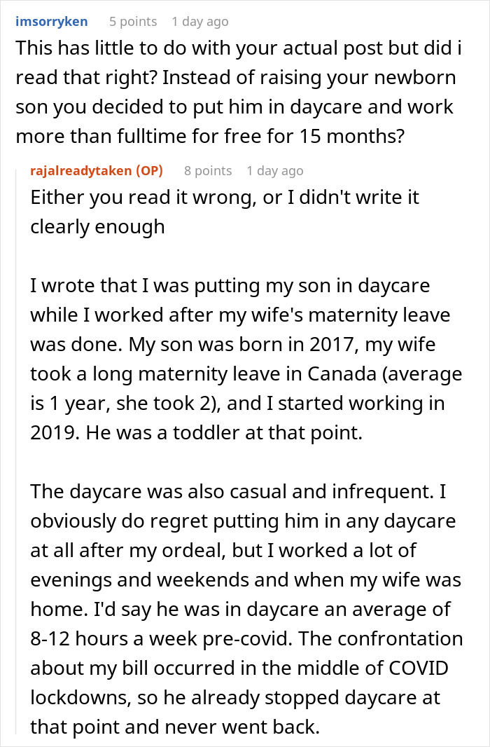 Screenshot of a Reddit discussion about an employee accused of fudging hours by a non-profit organization.