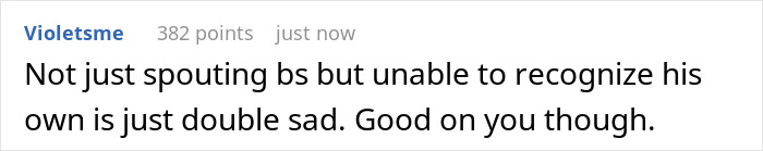 Screenshot of an online comment insulting a friend during a wine sample discussion with strong criticism and disbelief.