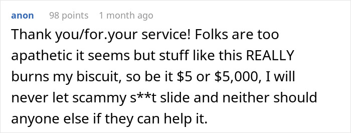 Screenshot of an online comment expressing frustration about unfair cleaning bills and supporting victimized venue hosts.
