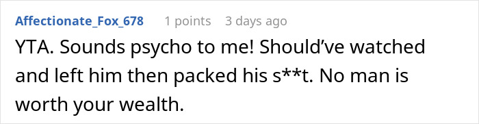 Commenter reacting to a woman confronting her cheating boyfriend, discussing psycho behavior and relationship advice online.