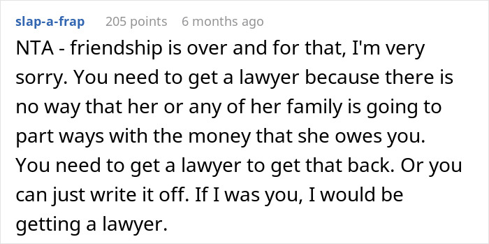 Comment advising to get a lawyer to recover money after maid of honor excluded due to pregnancy weight dispute. Comment advising to get a lawyer to recover money after maid of honor excluded due to pregnancy weight dispute.