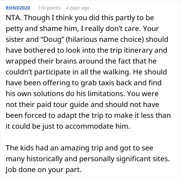 Screenshot of a forum comment discussing travel challenges and bil struggles during a China trip itinerary.