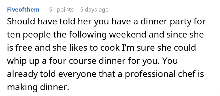 Comment about a woman expecting a colleague to babysit her kids on their day off without pay. Comment about a woman expecting a colleague to babysit her kids on their day off without pay.