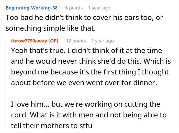 Woman devastated as MIL&rsquo;s loud comments disrupt emotional wedding dress surprise moment in a family gathering setting.