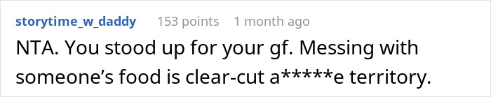 Screenshot of a comment about a friend slipping bone broth to a meat-allergic woman&rsquo;s soup without her consent.