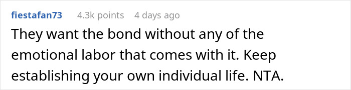 Comment on Reddit discussing family favoring matching triplets while ignoring another sibling, highlighting emotional impact.