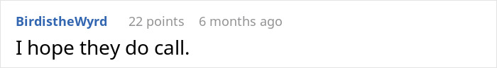 Screenshot of a Reddit comment saying I hope they do call regarding a neighbor&rsquo;s neglected dog and animal control response.