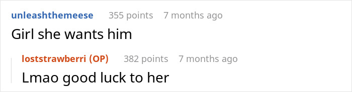 Screenshot of an online conversation showing a woman upset that her friend&rsquo;s girlfriend won&rsquo;t let them sleep in the same bed.