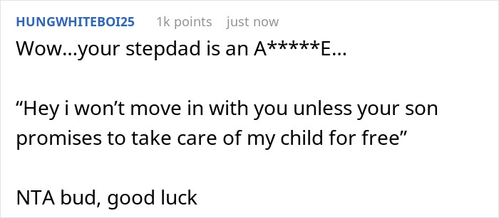 Screenshot of a forum comment about a 17-year-old fearing family is setting him up to babysit autistic stepbrother. Screenshot of a forum comment about a 17-year-old fearing family is setting him up to babysit autistic stepbrother.