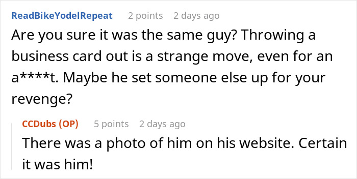 Online comment discussion about a guy blocking garage and job applications sent in his name dispute.