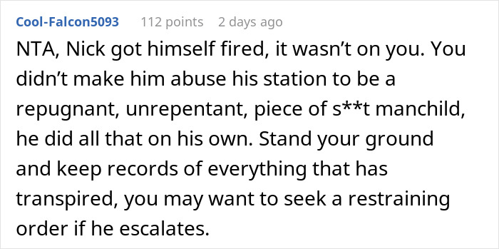 Screenshot of an online comment discussing a prank causing panic and the sister&rsquo;s eventual revenge in a relationship dispute.