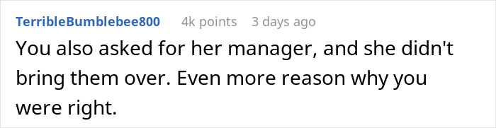 Screenshot of a Reddit comment discussing tipping and asking for a manager related to tipping 83 cents.
