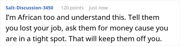 Comment text discussing financial struggles and advice, related to teacher paying family&rsquo;s bills and being called selfish.