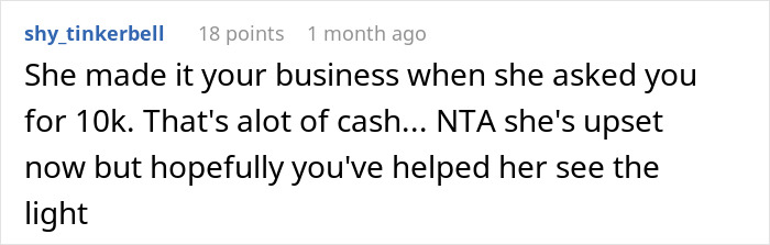 Screenshot of a forum comment discussing warning a coworker about a romance scam and receiving silent treatment. Screenshot of a forum comment discussing warning a coworker about a romance scam and receiving silent treatment.
