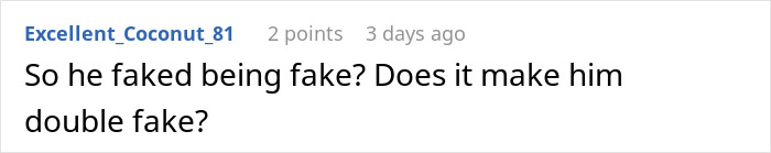 Screenshot of a social media comment humorously reacting to an influencer marketing coworker&rsquo;s exposed lie.