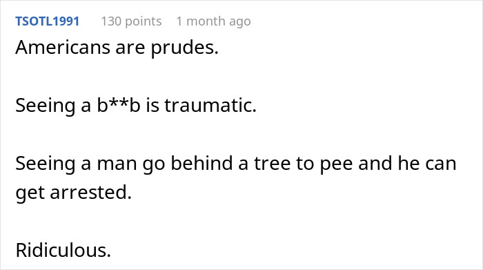 Woman confronts SIL sunbathing topless, accusing her of exposing herself to husband and son outdoors.