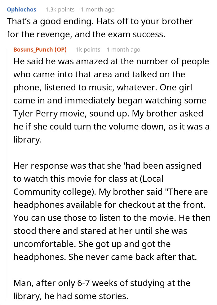 Man speaking loudly in the library, local regulars filming him, making him the town jerk caught on video.