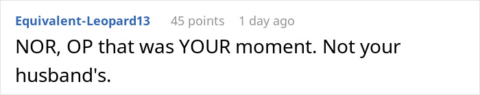 Text message screenshot showing a user named Equivalent-Leopard13 commenting about a woman&rsquo;s graduation day moment being overshadowed by her husband.