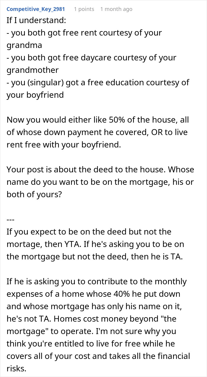 Woman at crossroads facing partner's decision to buy house solely in his name after 10 years together.