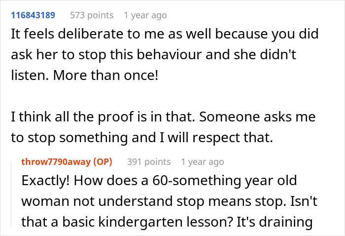 Screenshot of a Reddit discussion about a woman devastated as MIL&rsquo;s loud comments ruin the magic of her wedding dress surprise.