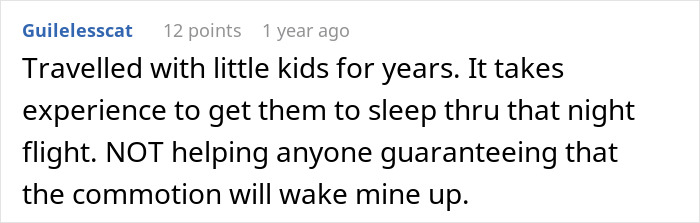 Comment on a forum explaining experience with traveling with kids and reasons for rebooking flight to avoid babysitting a niece. Comment on a forum explaining experience with traveling with kids and reasons for rebooking flight to avoid babysitting a niece.
