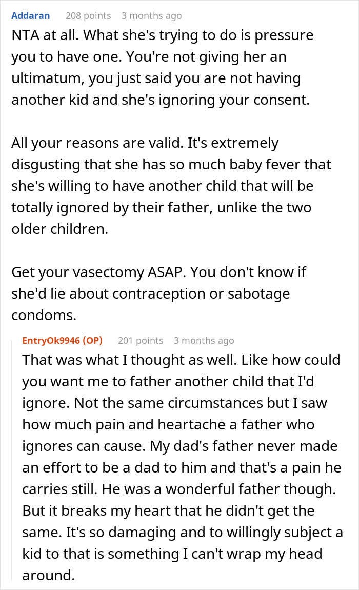 Reddit discussion about wife obsessed with having more kids told to choose between marriage or a third child dilemma. Reddit discussion about wife obsessed with having more kids told to choose between marriage or a third child dilemma.