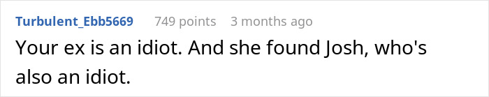 Screenshot of an online comment where a user expresses frustration about an ex and her new husband affecting his role as an active dad.