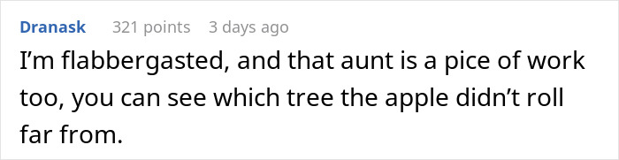 Comment text on social platform showing user expressing shock about poor parenting and babysitting choice controversy.