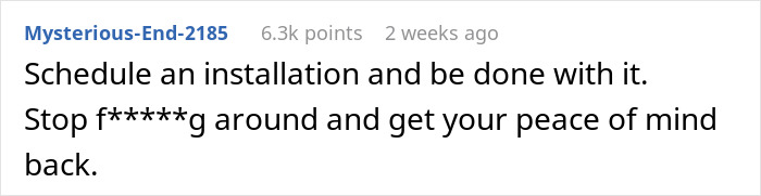 User comment on forum about ignoring partner's request to make pool fence, emphasizing kids safety and peace of mind.