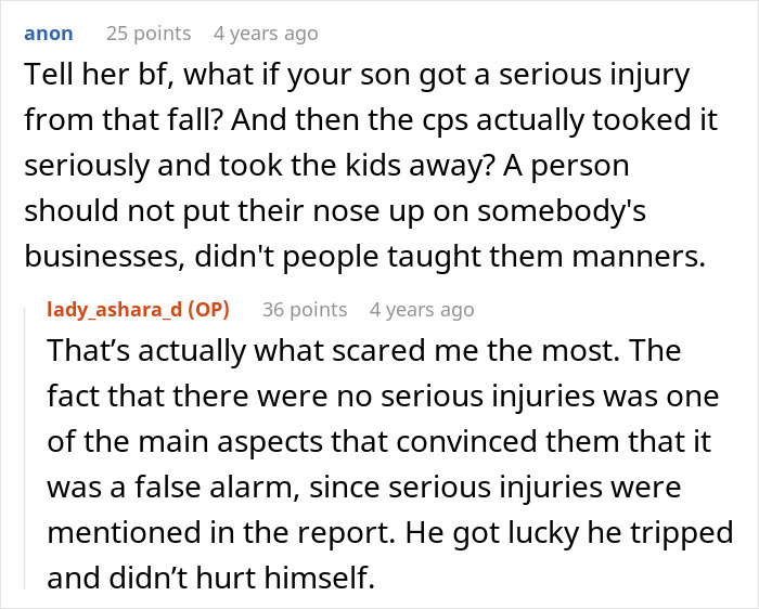 Comment discussion about dad getting CPS called after a playground mishap and concerns from a neighbor.