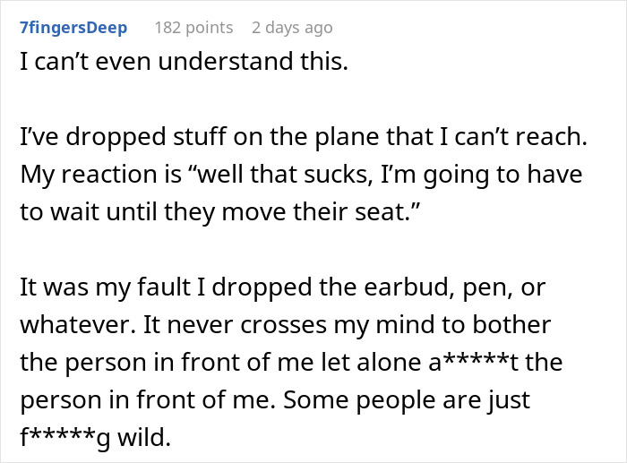 Comment expressing disbelief at obnoxious guy slapping napping passenger&rsquo;s head to get attention on a plane.