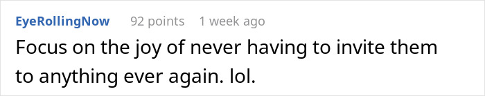 Comment on a forum post discussing the frustration of a bride&rsquo;s elegant wedding being ruined by a rude aunt with fast-food wrappers and grease.