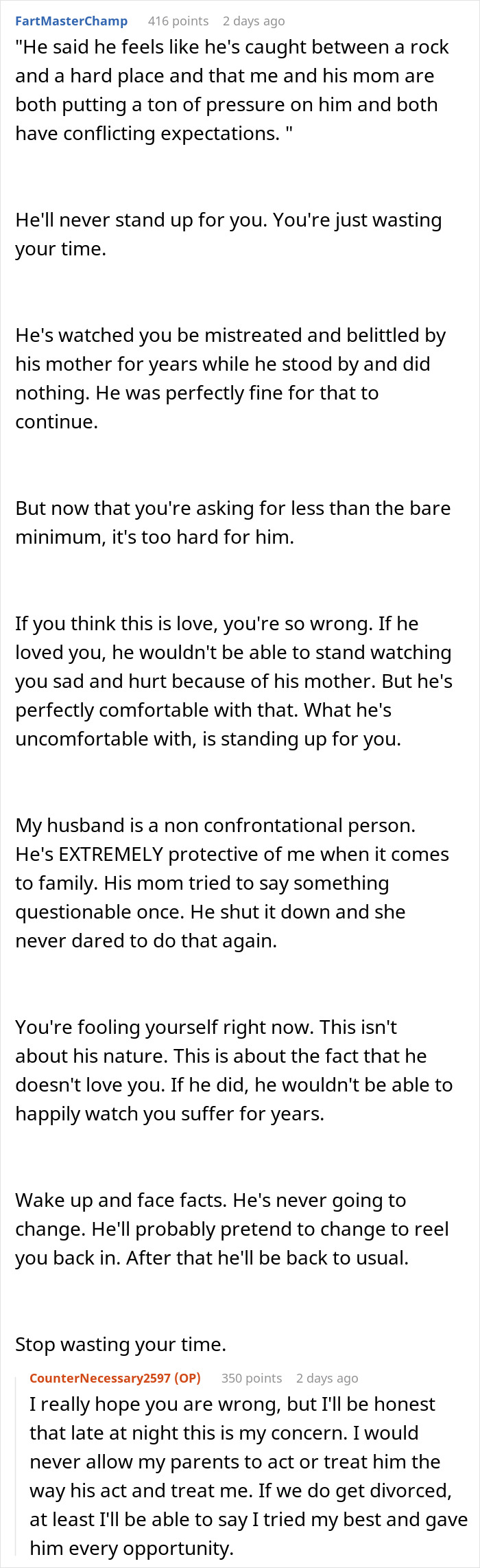 Text conversation about a man skipping his wife&rsquo;s first Mother&rsquo;s Day to spend time with his mom.