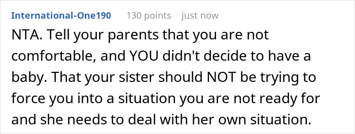 Screenshot of an online comment about a 14-year-old becoming paranoid and sleep-deprived due to daily babysitting.