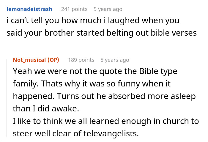 Screenshot of a social media thread discussing a Bible verse recital related to a religious couple and Bible-based revenge plan. Screenshot of a social media thread discussing a Bible verse recital related to a religious couple and Bible-based revenge plan.