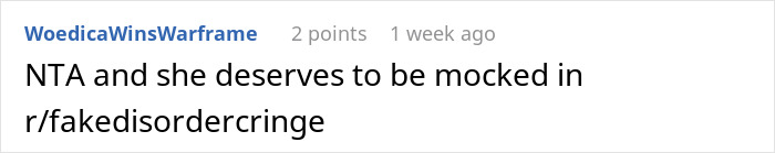 Screenshot of an online comment discussing exposing fake cancer and mocking behavior related to a fake disorder. Screenshot of an online comment discussing exposing fake cancer and mocking behavior related to a fake disorder.