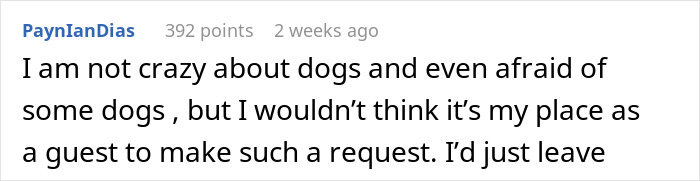 Comment about kid birthday with mom demanding dog be locked, expressing fear and discomfort around some dogs.