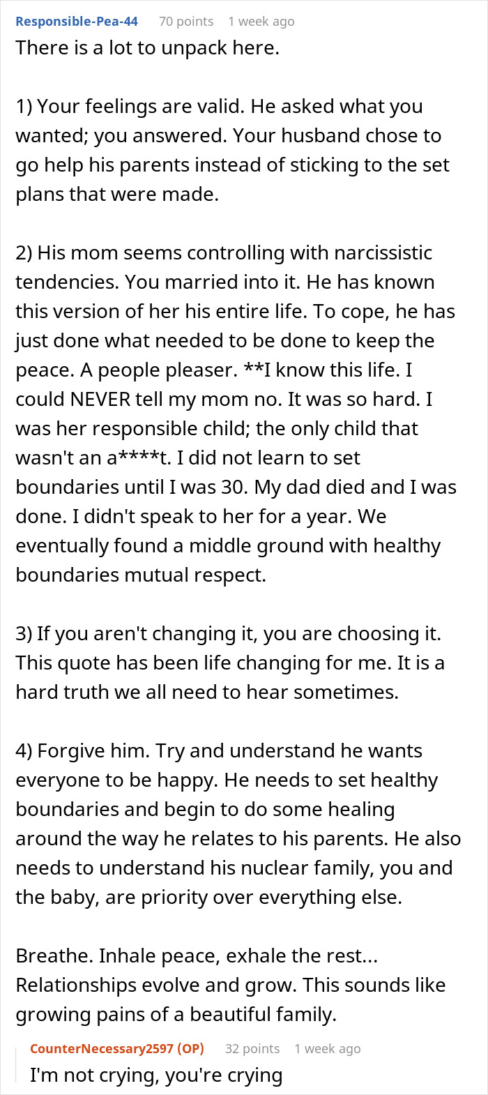 Man skips wife&rsquo;s first Mother&rsquo;s Day to hang out with mom highlighting family conflict and emotional challenges.