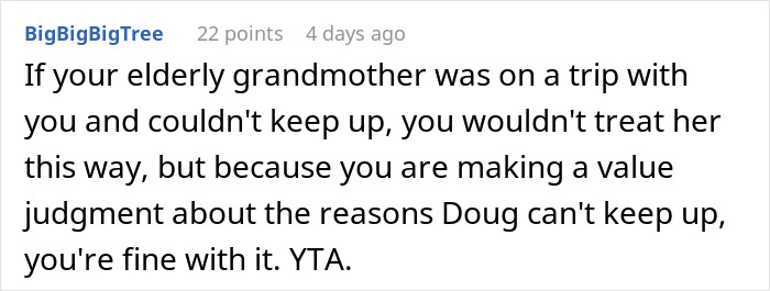 Reddit comment discussing struggles and value judgments experienced during a challenging trip in China.