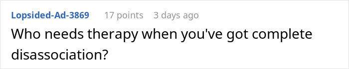 Online comment expressing skepticism about therapy, highlighting a Christian woman's disbelief and misunderstanding of therapeutic benefits.