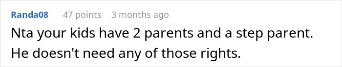 Comment discussing a dad being active in kids&rsquo; life while feeling pushed out by ex&rsquo;s new husband.
