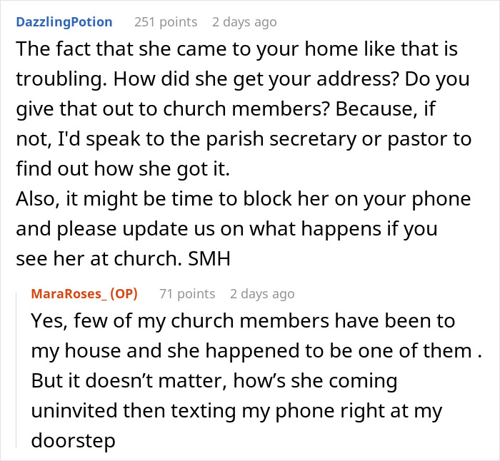 Screenshot of a Reddit discussion about a freelancer dealing with an entitled church member demanding free work.