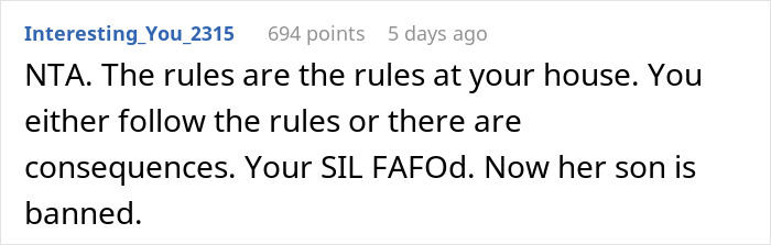 Comment on a forum thread about a woman offering to help SIL by babysitting, regretting it after the kid creates chaos. Comment on a forum thread about a woman offering to help SIL by babysitting, regretting it after the kid creates chaos.