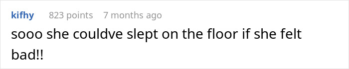 Screenshot of a comment discussing a woman upset that her friend&rsquo;s girlfriend won&rsquo;t let them sleep in the same bed.