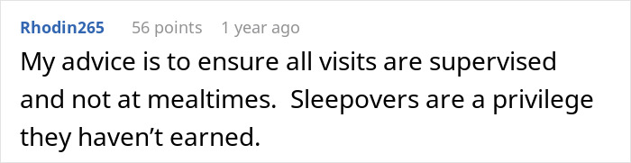 Comment on supervising visits and limiting sleepovers to support kids' healthy habits against boomer relatives' candies and soda.
