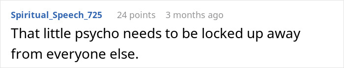 Screenshot of an online comment discussing a babysitter refusing to watch one specific child and claims of discrimination.