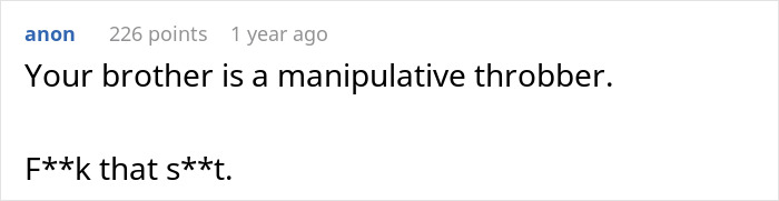 Screenshot of an online comment discussing a family conflict involving a pediatrician on a family getaway.