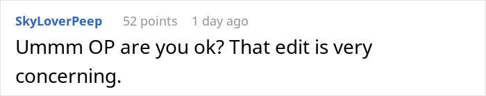 Screenshot of a Reddit comment expressing concern about an edit, related to a woman learning her boyfriend stalked her before they met. Screenshot of a Reddit comment expressing concern about an edit, related to a woman learning her boyfriend stalked her before they met.
