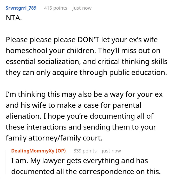 "This Was Not My Problem": Ex-Husband And His Wife Push For Homeschooling, Woman Stands Firm "This Was Not My Problem": Ex-Husband And His Wife Push For Homeschooling, Woman Stands Firm