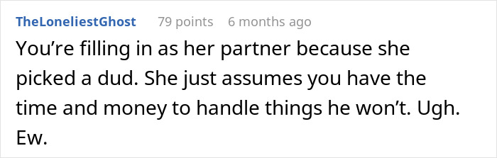 Screenshot of an online comment about a woman setting boundaries with her friend over hosting her toddler repeatedly.